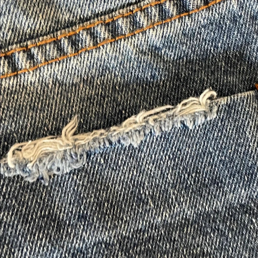 Impressions Light Blue Ripped Jean Shorts - Picture 11 of 11